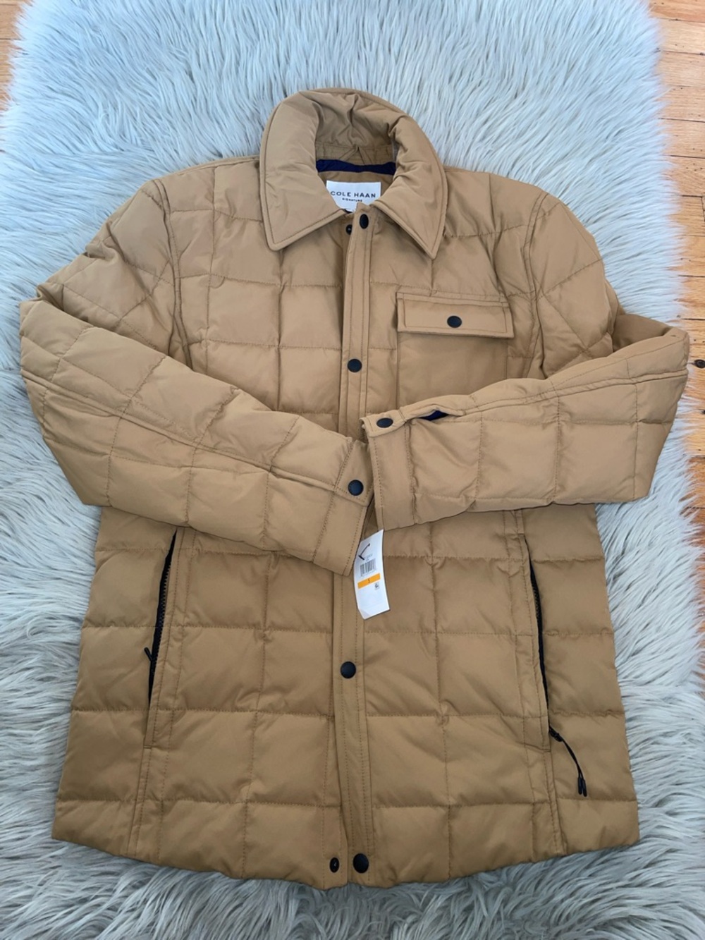 Cole Haan Men's Camel Quilted Puffer Jacket